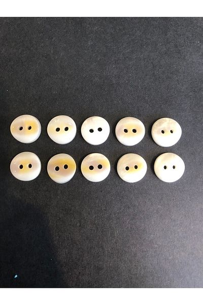 BİGÜMEX White Look Button Polyester Button 20 Sizes Plain Button - Pack of 10 Buttons