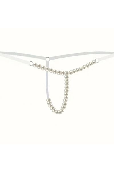 G&H UNDERWEAR String Thong Panties with Pearls