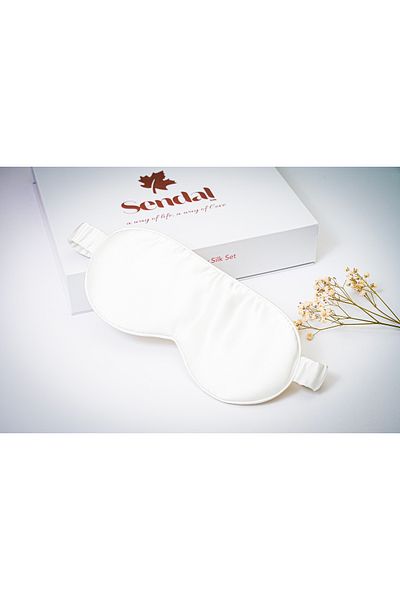 Generic Sendal White Set for a peaceful and comfortable sleep, 5 pieces of silk that is soft on the skin and hair