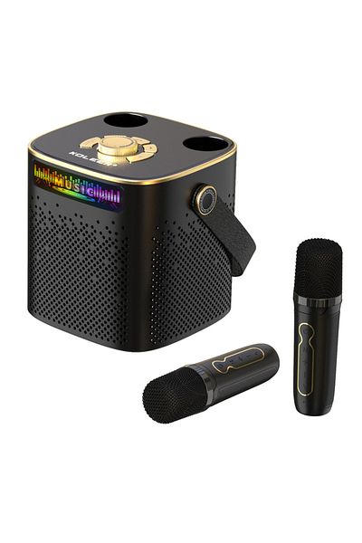 KOLEER High Power Karaoke Speaker with Bluetooth and 360° Surround Wireless Subwoofer with Dual Microphones