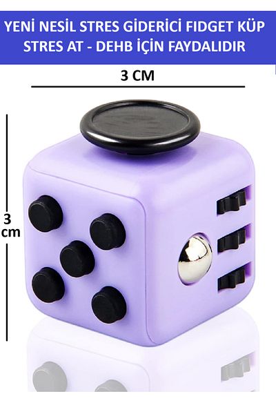 ZETCONCEPT New Generation Stress Cube - Fidget Cube - Purple - Black - Useful for Stress Relief and Anxiety
