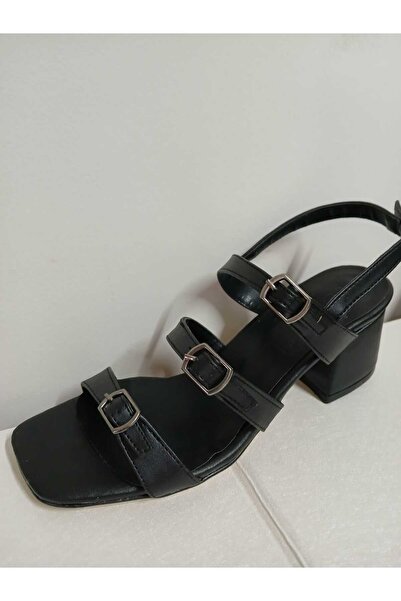 bescobel Kadın Mersat Siyah Rugan 3 Bantlı Günlük Ayakkabı 5cm