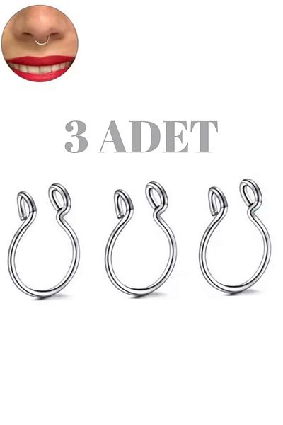 Blisse Piercing Unisex 316L Surgical Steel Compression Fake Piercing |   Nose, Septum, Ingrown Hair Ring – 2 Pieces