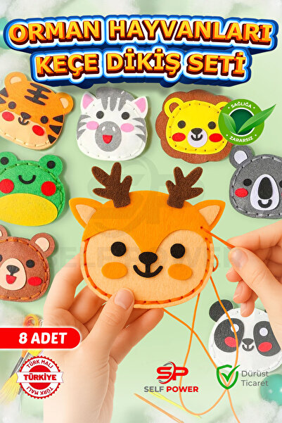 8Pcs DIY Felt Sewing Craft Set for Kids 3 Years and Up