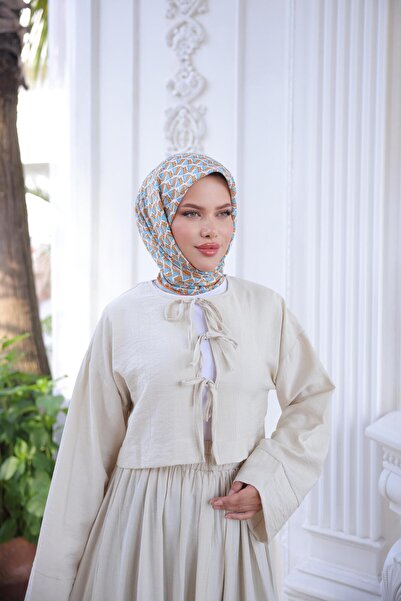 Nergis Neva Butik Strawberry Fabric Tie Front Kimono Skirt Suit