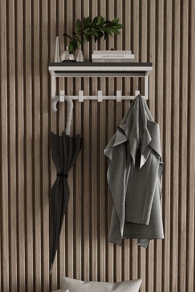 AJU Modern Coat Rack Wall Mounted Hanger and Rack Coat Umbrella Bag Towel Clothes Mail Hallway Hallway Hanger