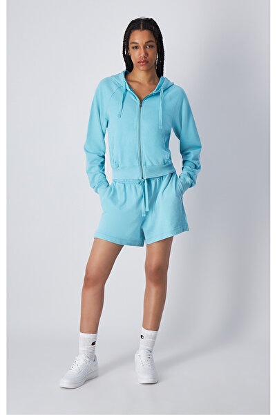 Champion Mineral Dye Full Zip Hoodie Sweatshirt Blue Women's Hooded Sweatshirt-117723-Bs184