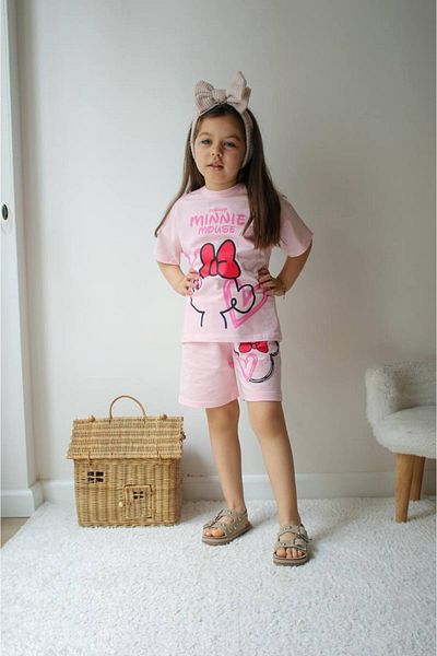 JELİBOOM Girl's Shorts Set Minnie Organic 100% Cotton