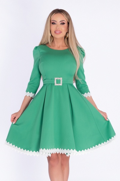 Atmosphere Fashion Rochie verde pentru păpușă cu garnituri