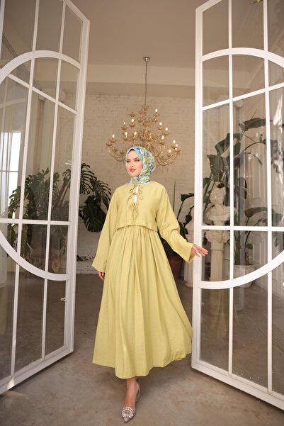 Nergis Neva Butik Σετ φούστα κιμονό με ύφασμα φράουλα με δέσιμο μπροστά