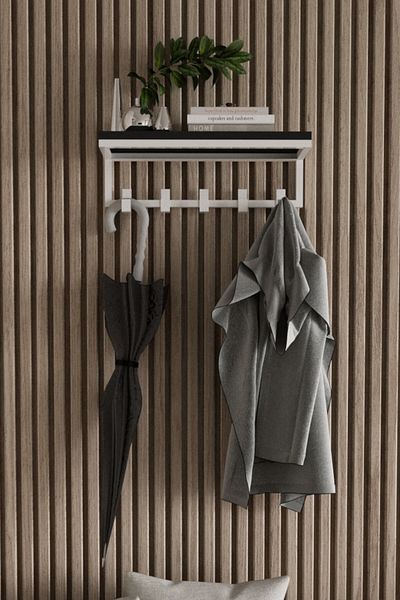 AJU Modern Coat Rack Wall Mounted Hanger and Rack Coat Umbrella Bag Towel Clothes Mail Hallway Hallway Hanger