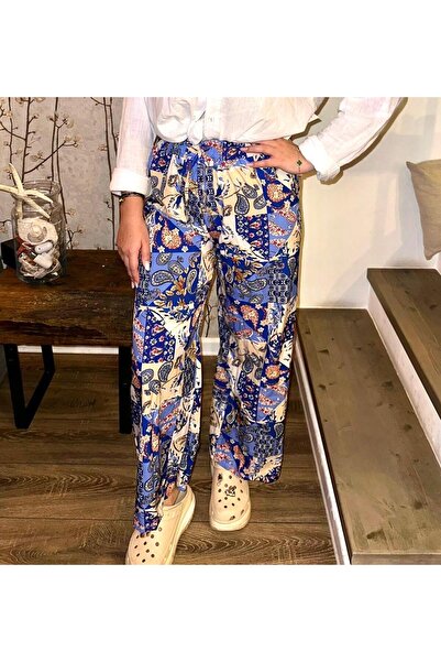 Intisimo Women's Pants, Casual, Oriental Motifs, Blue