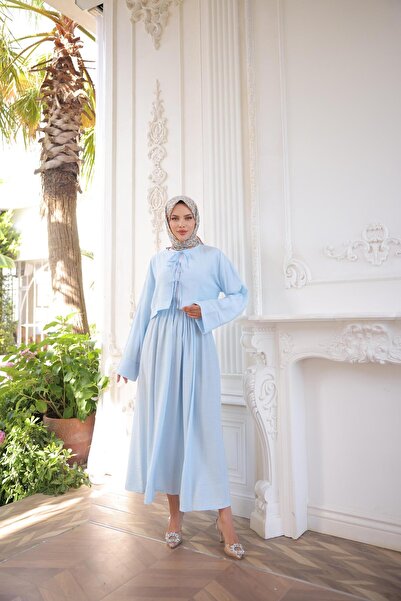 Nergis Neva Butik Σετ φούστα κιμονό με ύφασμα φράουλα με δέσιμο μπροστά