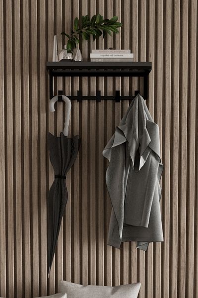AJU Modern Coat Rack Wall Mounted Hanger and Rack Coat Umbrella Bag Towel Clothes Mail Hallway Hallway Hanger