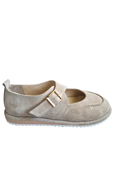 a ayak&kabım official Modern Style Genuine Suede Buckle Women's Shoes