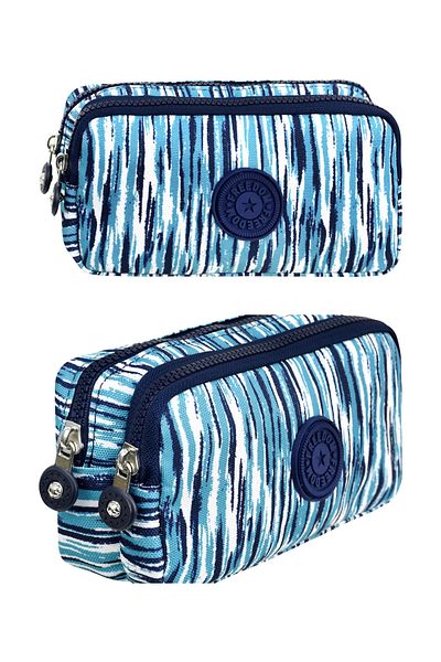 Little Jom Crinkle Fabric Double Compartment Pencil Holder Pencil Case