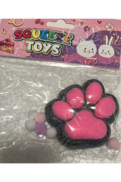 BalonKasaba Kedi Patisi-taba Sukuşi - Squishy Pati- Tüylü Pati - Stres Oyuncak 4 Renk Seçenek