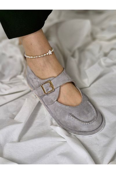 aayak&kabımofficial Modern Style Genuine Suede Buckle Women's Shoes