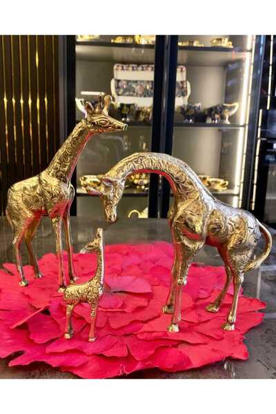 Ustası Antepte Prinç Zürafa Ailesi 3 Lü Anne-Baba-Yavru