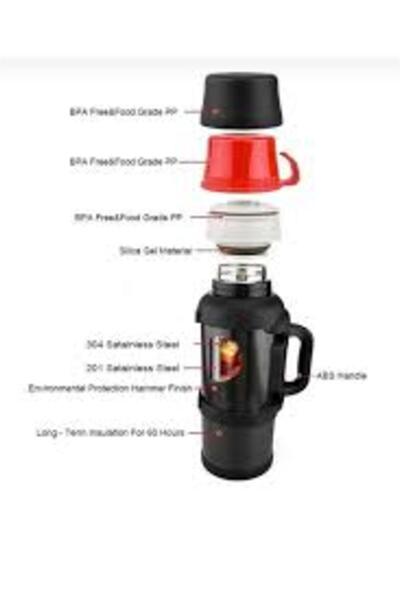 Hamile Marketim Thermos 4Lt (Has the Ability to Keep Cold and Warm for 48 Hours) Is a Vacuum Insulated Steel Case