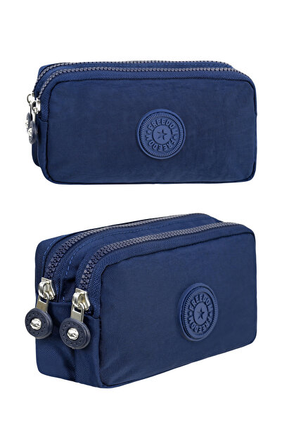 Little Jom مقلمة من القماش المجعد ذات مقصورات مزدوجة وحامل أقلام