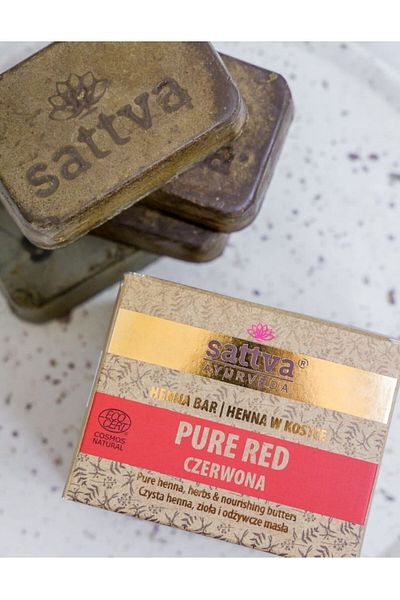 Sattva Ayurveda Pure Red henna dye with shea butter and oils, 3x80gr - Sattva Ayurveda