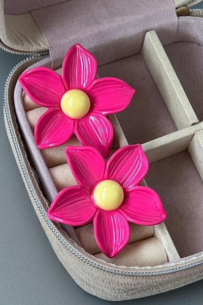 MUTENA Lotus Flower Model Pink Design Earrings