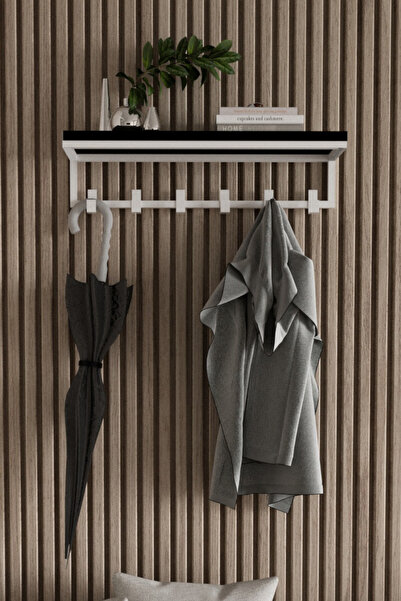 AJU Portmanto Duvar Askısı 6 Kanca Geniş Askılık Elbise Palto Şemsiye Askısı ...