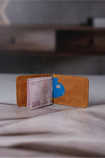 OZİA Para Klipsli Cüzdan - El Yapımı Hakiki Kaliteli Deri - Uzun Ömürlü Şık T...