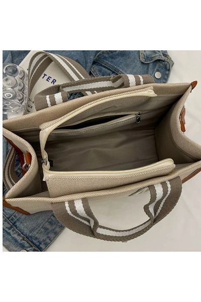 SOSYETEZGAHI 3Pcs Large Multi-Capacity Shoulder Hand Bag,Holiday Durable Nylon Zipper Closure Sea Bag