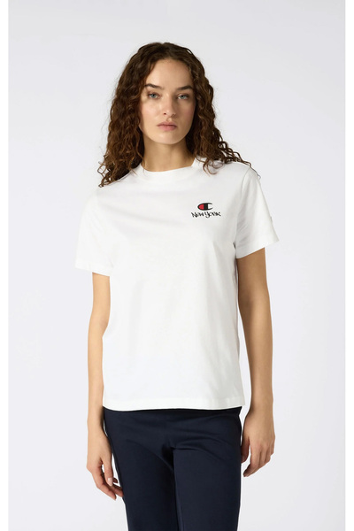 Champion C-Table SS Tee Beyaz Kadın Tişört-117964-WW001