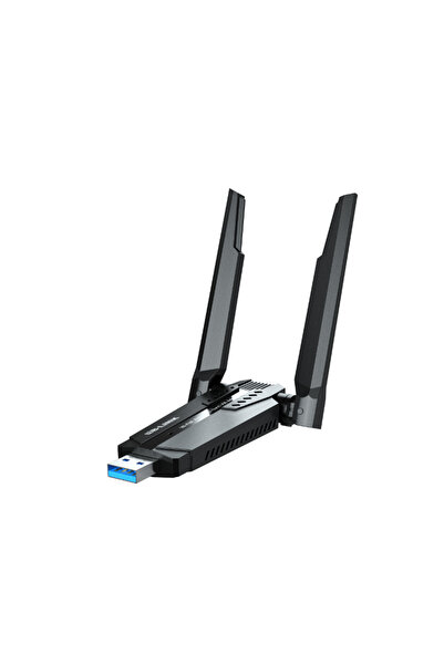 Zilvana 5400 Mbps Üç Bant Wi-Fi 6 USB Adaptör (2.4G + 5.8G + 6G) - Geniş Kapsama Alanı Yüksek Hız