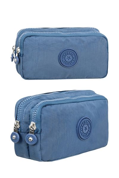 Little Jom Crinkle Fabric Double Compartment Pencil Holder Pencil Case