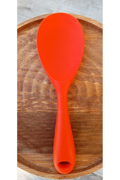 TARIK HOME 22.5cm Hard Tip Silicone Mixing Spoon, Rice Spoon Non-Stick Pan Non-Scratch 3 Color Options