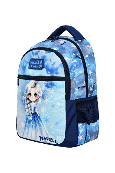 Waddell Rucsac pentru școală primară cu model Ice Girl, cutie de prânz și suport pentru stilou cu 2 buzunare