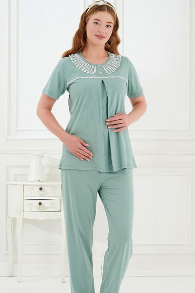 Emose Lacy Maternity Maternity Pajama Set