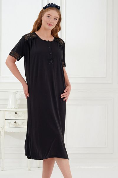 Emose 2-Piece Maternity Nightgown Set with Lace and Morning Dress