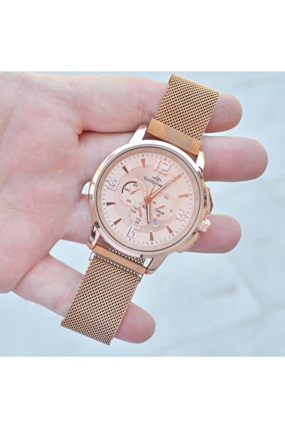 Polo Rosegold Hasır Mıknatıslı Kordon Erkek Saati 3575