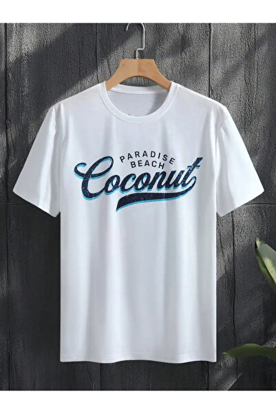 AEMİ Tricou oversize unisex cu imprimeu de nucă de cocos