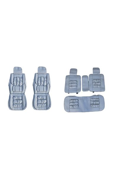 DELUXETUNING Set huse scaune auto, universale, fata-spate, piele ecologica, gri