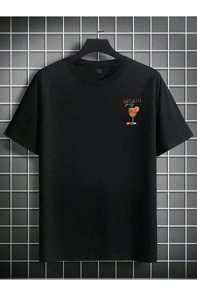 AEMİ Tricou oversize unisex cu decolteu cu imprimeu Aperol
