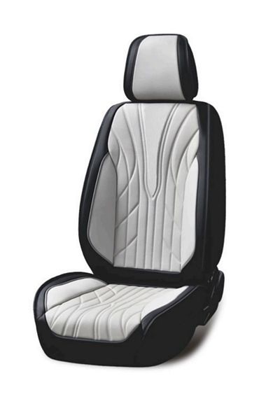 DELUXETUNING Set huse scaune auto universale, fata-spate, piele ecologica negru cu gri