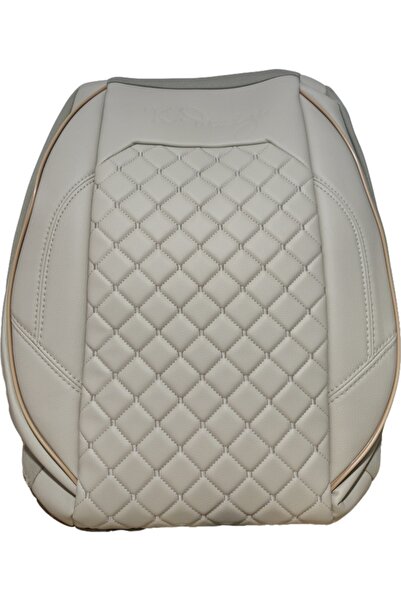 DELUXETUNING Set huse scaune auto, universale, fata-spate, bancheta fractionata, crem, piele ecologica