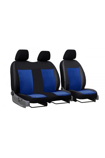 DELUXETUNING Set huse scaune auto, universale, fata 2+1, material jacquard, negru cu albastru