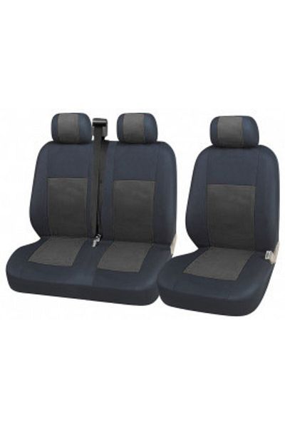 DELUXETUNING Set huse scaune auto, universale, fata 2+1, material textil, negru