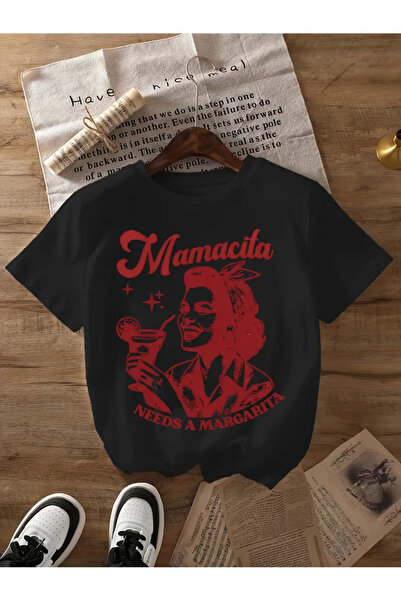 AEMİ Unisex Mamacita εμπριμέ μπλουζάκι με λαιμόκοψη