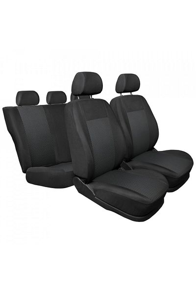 DELUXETUNING Set huse auto pentru scaune auto unioversale, fata-spate, material textil negru
