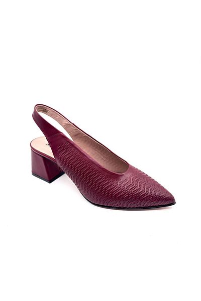 Mariolucci Women's Daily Heeled Shoes Genuine Burgundy Leather