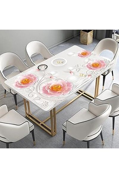 NETWORK ART Stickerart Table Covering Foil Furniture Table Covering Foils 3D Flower Circle