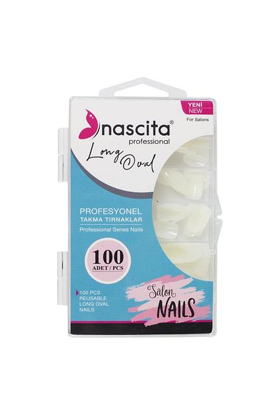 nascita False Nails 100 Pieces Long Oval Nasnaıl00165